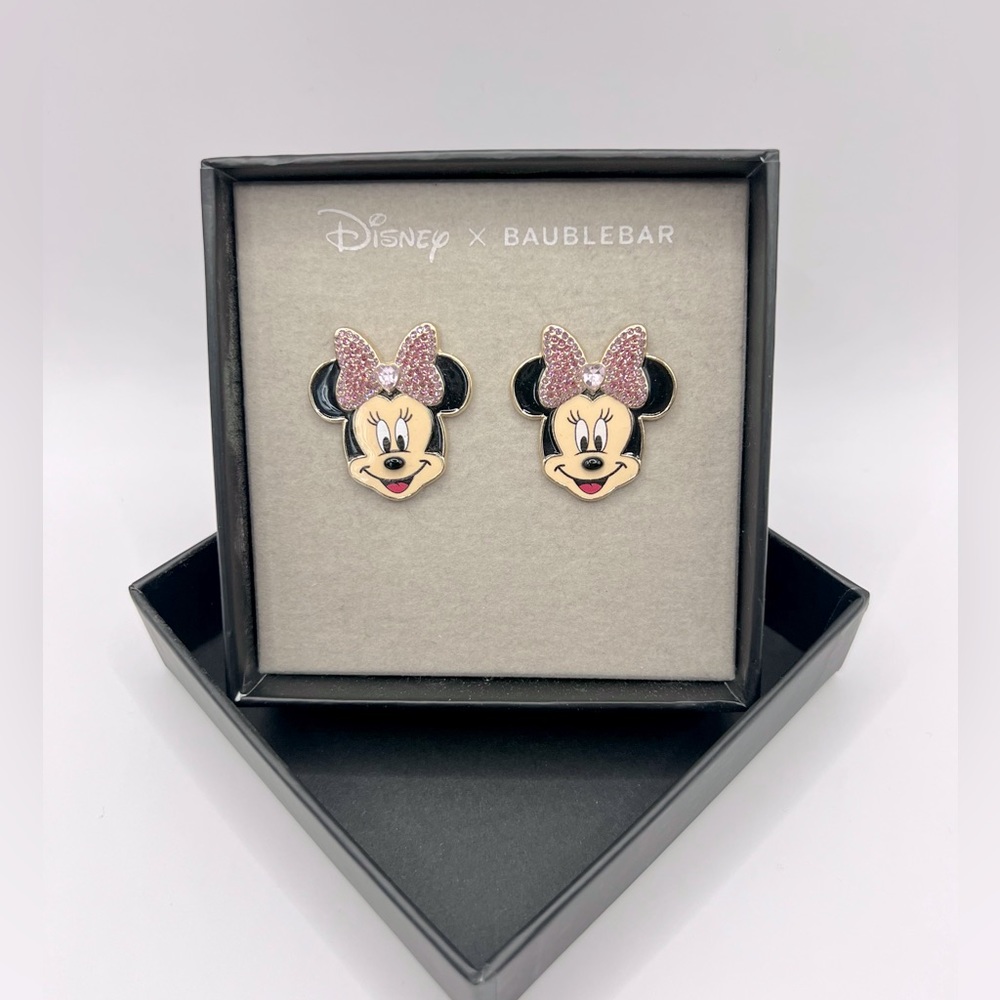 Disney Minnie Mouse Pink Bow Earrings